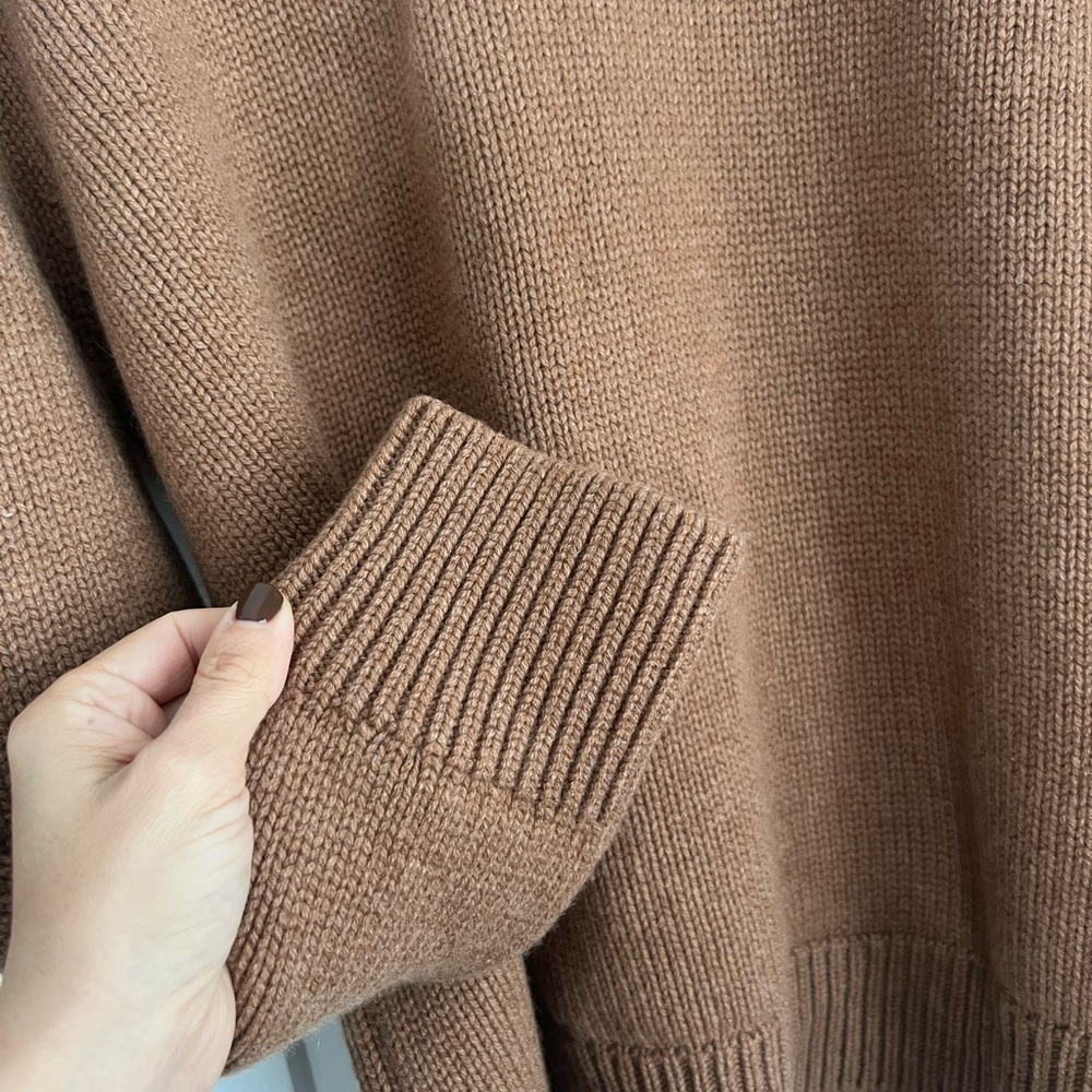 ANINE BING Rosie Cashmere Crewneck Oversized Sweater Camel - Picture 4 of 9